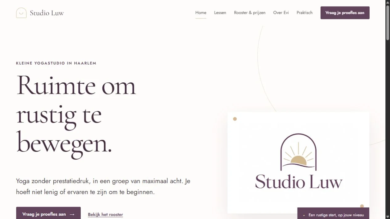Voorbeeld van Studio Luw